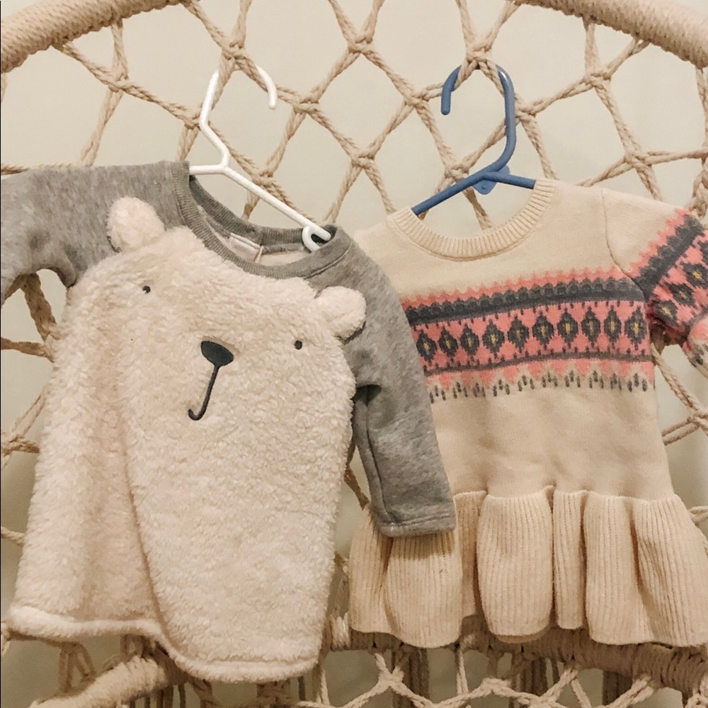 Baby gap sweater dress 2 pc lot 3-6 girls